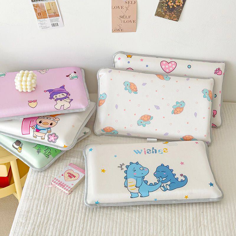 午睡透气婴童枕头夏季枕枕芯学生吸汗幼儿园冰丝枕套凉感儿童