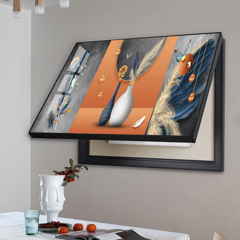 电表箱装饰画现代轻奢免打孔艺术简约客厅挂画遮挡箱电闸开关墙画图片