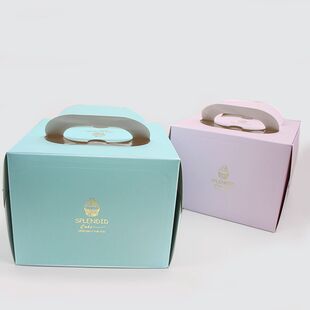 包邮6寸8生日蛋糕盒子手提新款裱花奶油慕斯小西点包装盒10个价