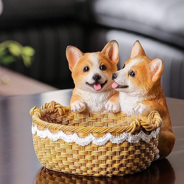 创意狗狗入户玄关钥匙收纳摆件柯基放门口鞋柜客厅家居装饰工,收纳整理,收纳筐,淘宝优惠券,粉丝福利购,淘宝优惠卷