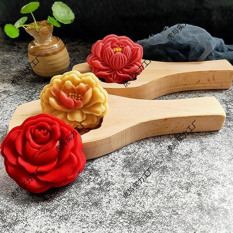 木质烘焙模具月饼模具绿豆糕清明果DIY烘焙模具冰皮月饼模具圆形