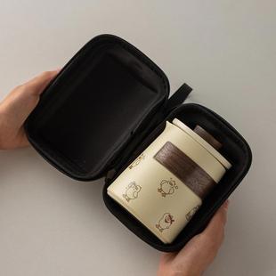 加油鸭旅行茶具家用泡茶杯整套便携陶瓷户外露营旅行茶壶茶杯礼品