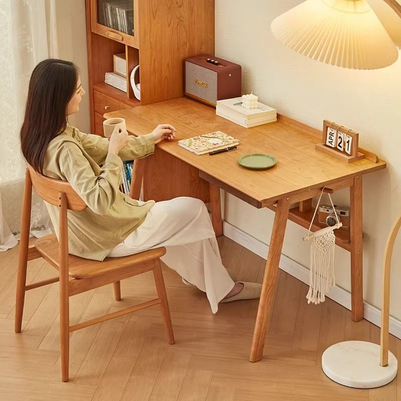 北欧樱桃木书桌书房日式全实木小户型现代简约家用办公桌子写字台,住宅家具,书桌,淘宝优惠券,粉丝福利购,淘宝优惠卷