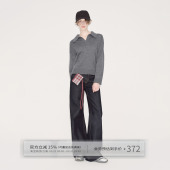 丹宁直筒拖地裤 出逃赤岗西 窄版 女秋季 复古深蓝色低腰阔腿牛仔裤