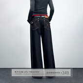 美式 原牛中低腰直筒牛仔裤 女春秋季 出逃赤岗西 宽松阔腿显瘦裤 子