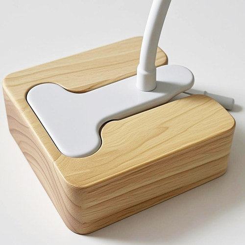 早鸟唤醒光闹钟夹子专用实木底座