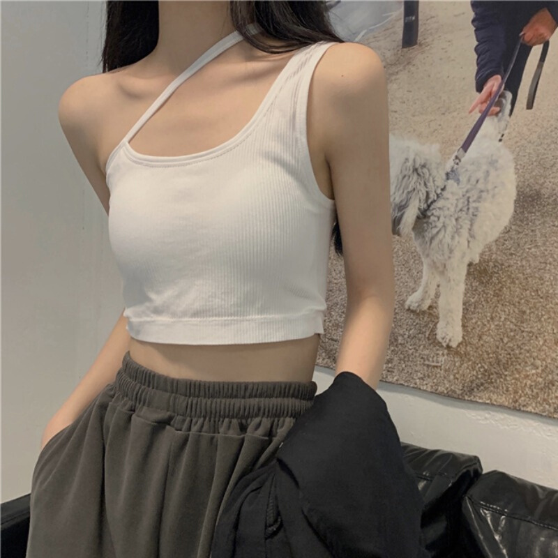 极速上衣女背心夏季外穿2021新款甜辣风短款带胸垫修身打底无袖小