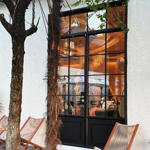 法式复古老洋房自建房别墅店铺入户门老钢门格子断桥玻璃双开大门