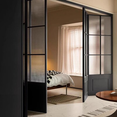 法式复古折叠门中古风折叠隔断门