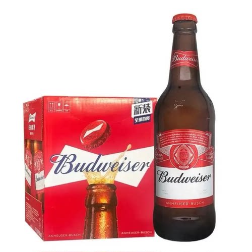 Budweiser/百威啤酒小麦经典醇正熟啤 500ml*12瓶整箱装3.6度黄啤
