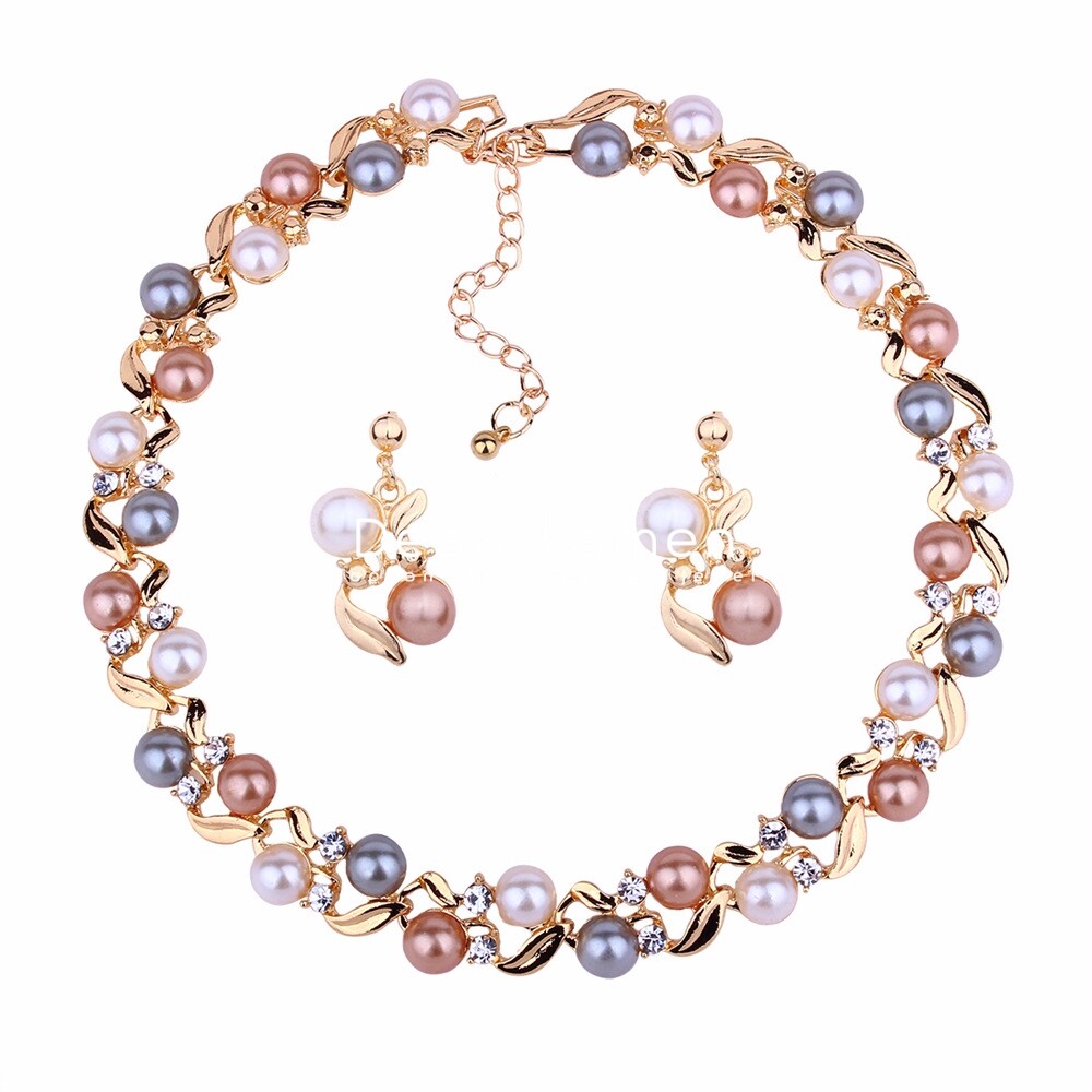 pearl necklace sets women jewelry earrings女ожерелье