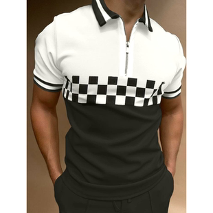 polo border new men cross shirt跨境男士 zipper 拉链polo衫