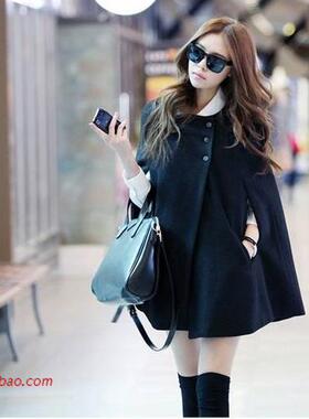 斗篷毛呢外套女2022autumn winter women cloak coat lady jacket