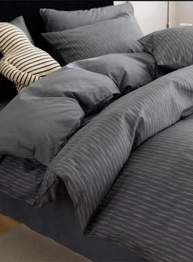 Cotton 4pc bedsheet set flat fitted sheet student bed cover