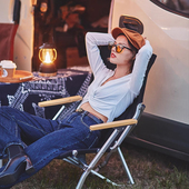 Areffa铝合金户外折叠椅靠背高背海狗椅折叠露营沙滩椅子躺椅野餐