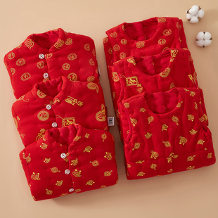 手工棉花棉衣婴幼儿棉袄背带棉裤套装秋冬季加厚棉服儿童外穿棉衣