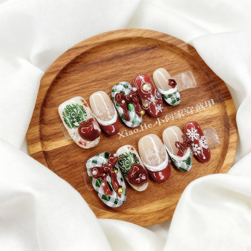 【  雪花季  】小何家纯手工穿戴甲·高级手绘美甲贴片