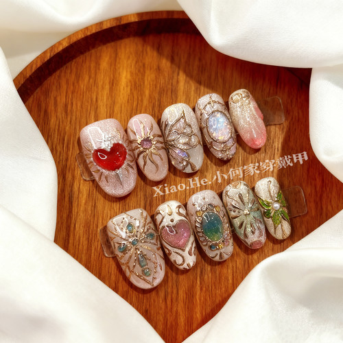 【 鲸月 】小何家纯手工穿戴甲·高级手绘美甲贴片