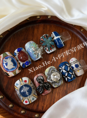 MLY【氧悖论】小何家纯手工穿戴甲·高级手绘美甲贴片