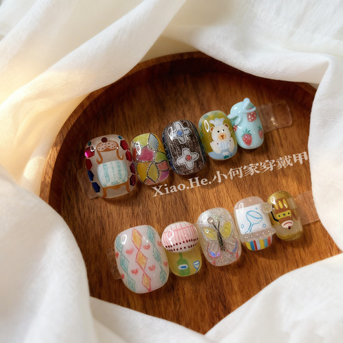 【  下次见 】小何家纯手工穿戴甲·高级手绘美甲贴片