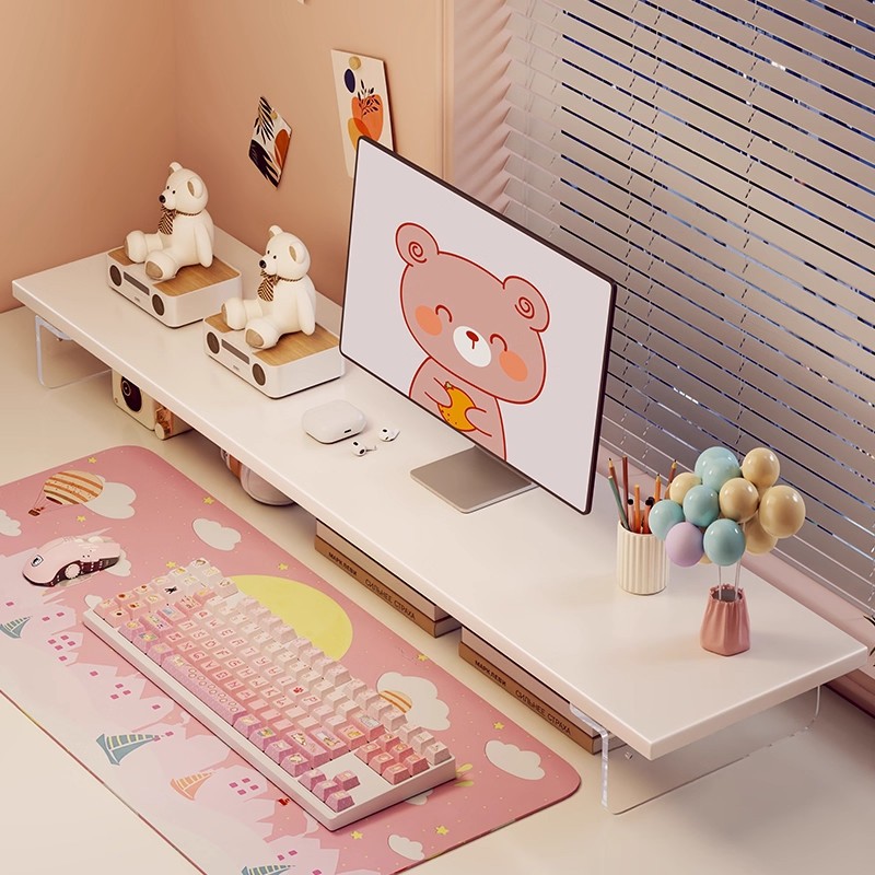 亚克力电脑增高架办公室桌面收纳电脑桌置物架台式显示器垫高支架