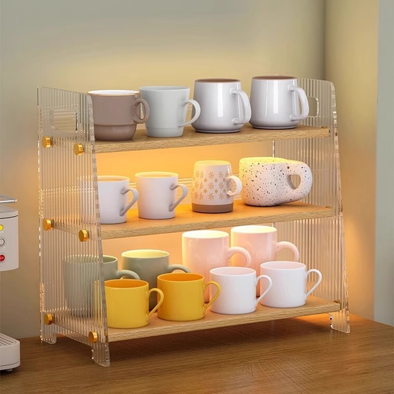 亚克力杯架水杯架子收纳水吧置物架马克杯咖啡茶杯茶具多层放置架
