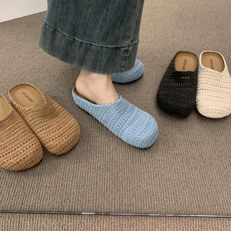 法式厚底波西米亚风勃肯鞋女外穿2025春秋度假一脚蹬包头半拖单鞋