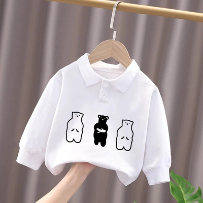 宝宝2025纯棉长袖T恤春秋季男童女童洋气打底衫儿童polo衫上衣服
