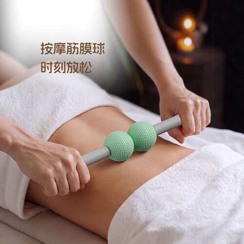 狼牙棒双滚轮按摩器硅胶凸点筋膜