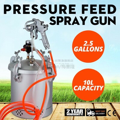 VEVOR Paint Tank 2-1/2 Gallon Pressure Pot Paint Max 30 PSI