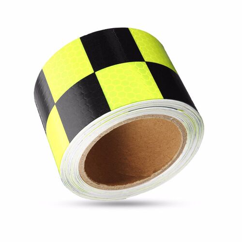 NEW Yellow-Black PVC Reflective Tape Reflective Safety Warni