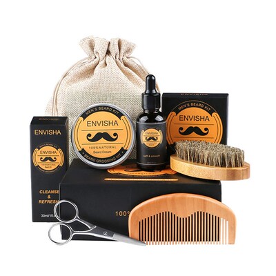 5pcs/set Men Beard Kit Styling Tool Beard Bib Aprons Balm Be
