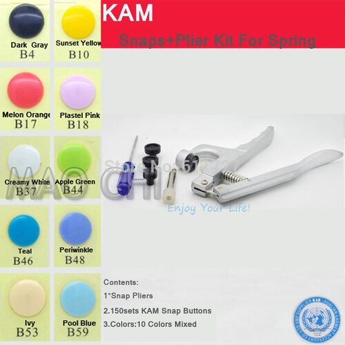 { KAM 200 sets 10 Colors Mixed  } with KAM pliers 20 T5 12m