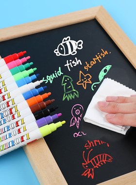 12pcs/set 3mm Liquid Chalk Pen Marker Glass Windows Blackbo