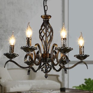 6 heads Retro chandelier American country living room creati