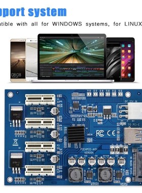 1 Set PCI-E X1 To 4PCI-E X16 Expansion Kit 1 To 4 Port PCI E