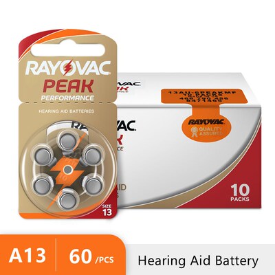 60 PCS NEW Zinc Air 1.45V  Peak Hearing Aid Batteries A13 13
