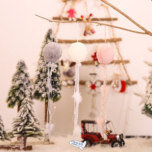 Plush Christmas Balls Pendant Christmas Decoration Hanging O