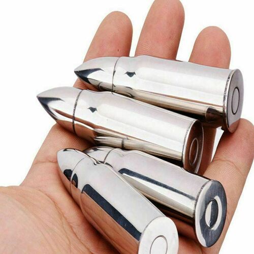 6X Whisky Stone Bullet Stainless Steel Ice Cube Wine Chiller
