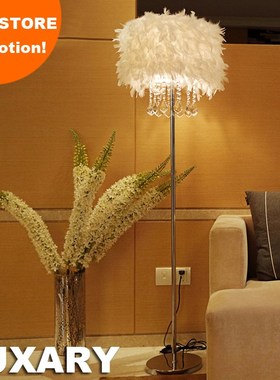Home family hotel decoration with feather shade floor lamp c
