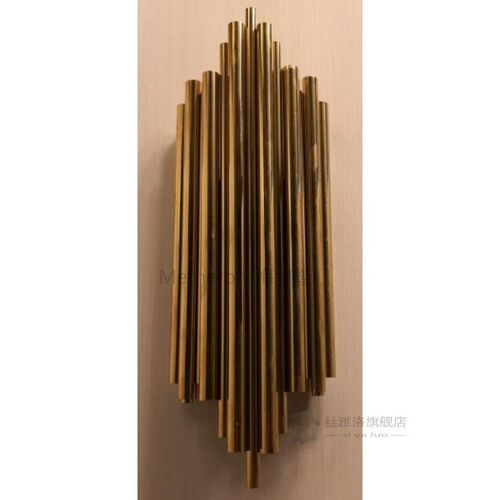 Gold Chrome Led Wall Lights Metal Pipe Body  Living Room Bed