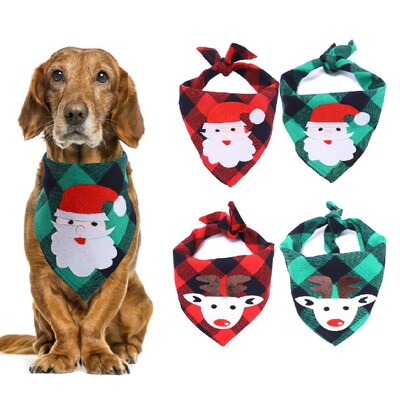Christmas Pet Dog Triangle Bandanas Xmas Design Large Dog S