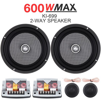 6.5 Inch 2-Way 600W Car Speaker Subwoofer Treble Midrange Ba