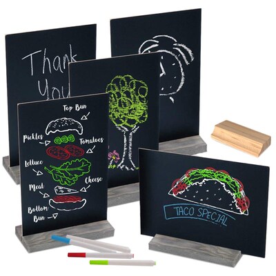Mini Chalk Board Double Sided Chalkboard Sign with Stand Tab