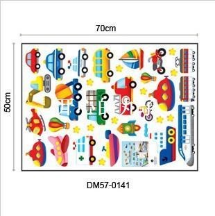 removable cartoon diy wall stickers kids boy room transport