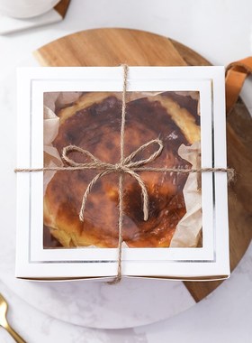 4 inch Basque cheese cake box milk cover roll dirty bag snac