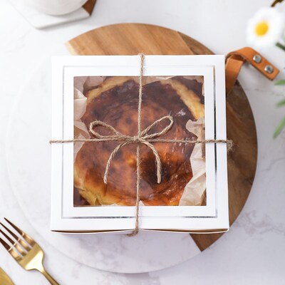 4 inch Basque cheese cake box milk cover roll dirty bag snac