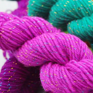 50g Glitter Wool Acrylic Yarn Crochet Thin Thread Shiny Yarn