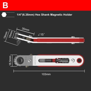 3Choices Mini Magnetic Ratchet Wrench 1/4