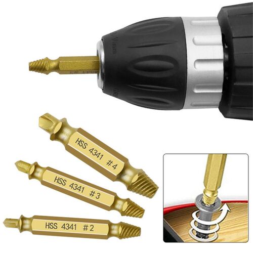6pcs Damaged Screw Extractor Speed Out Drill Bits Tool Doubl